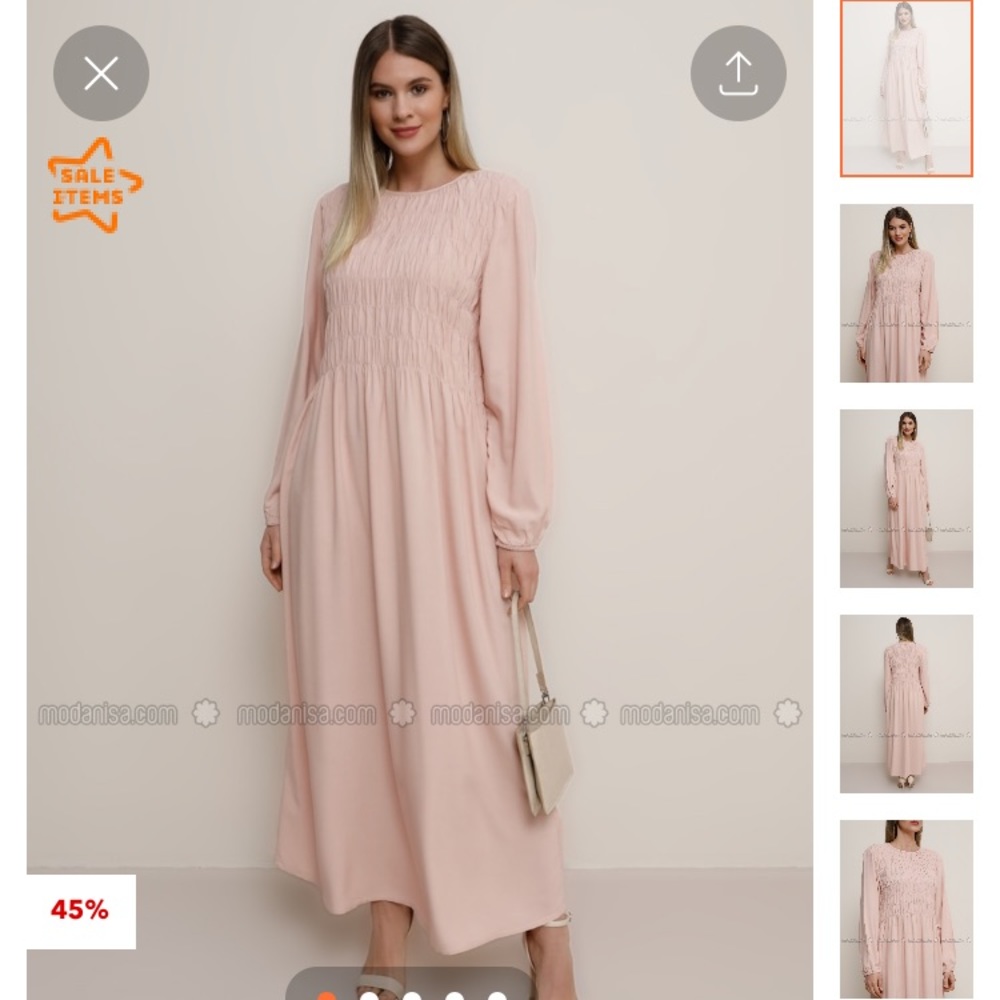 Salmon Unlined Viscose Maxi Dress